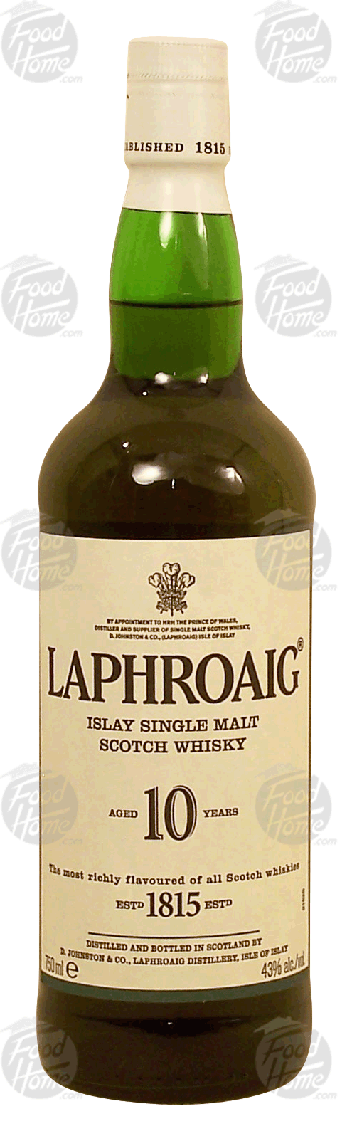 Laphroaig  islay single malt scotch whisky, aged 10 years, 43% alc. by vol. Full-Size Picture